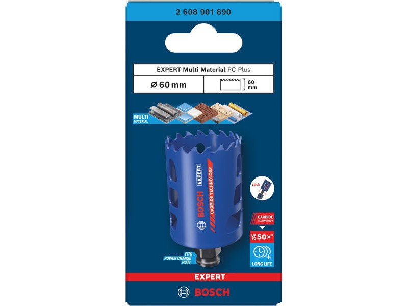 Žaga za izrezovanje lukenj Bosch EXPERT Multi Material Power Change Plus, 2608901890